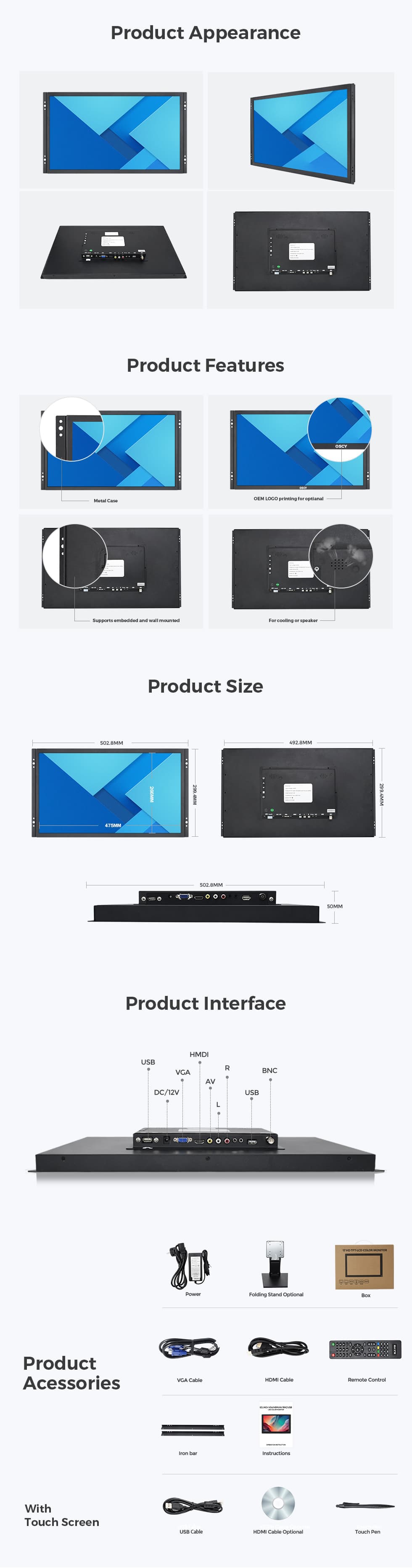 22 Inch Widescreen Touch Screen Monitor