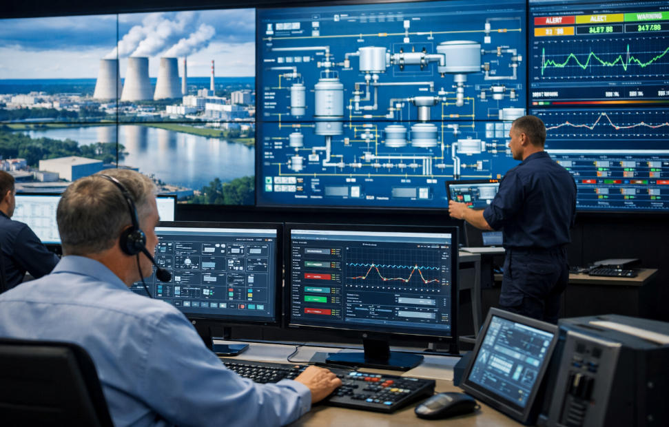 power plant control room displays